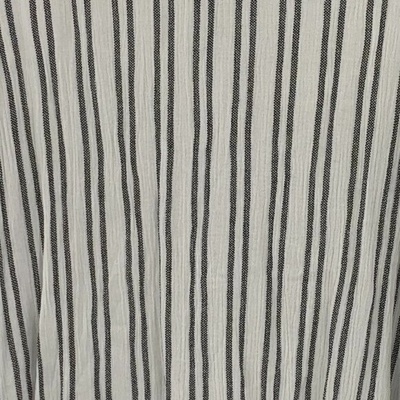 Good Luck White Striped Hollow Shoulder Tunic Top - Picture 2 of 5